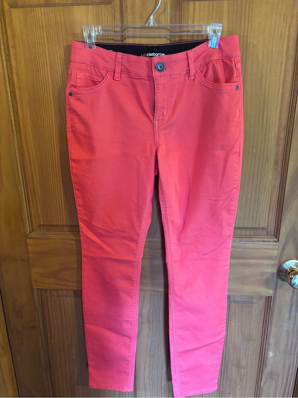 Liz Claiborne Slim Leg Pants- Coral